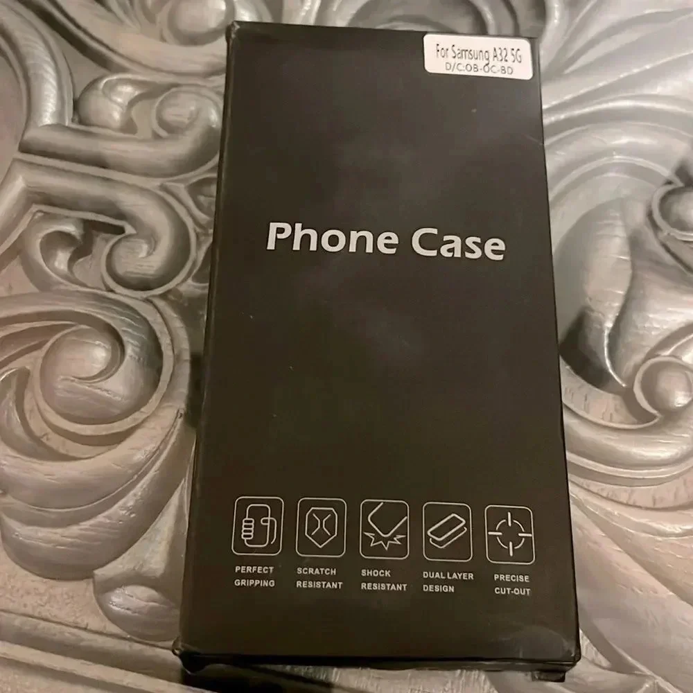 Samsung A32 5G Matte black phone case Non Slip Textured Back - Military …